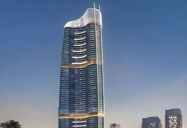 Iluminaci&oacute;n de fachadas para edificio alto en el Alamein