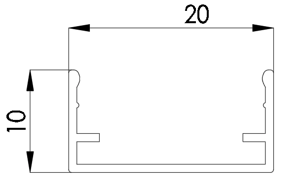 Perfil AL para aplicaci&oacute;n en exteriores (1 metro o 3 cm por pieza)