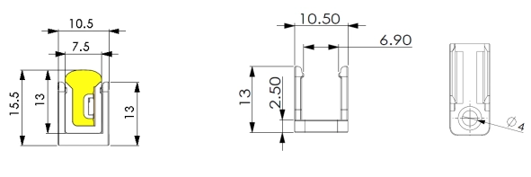 8.1 Perfil AL (1 metro/pieza) y clip AL (30 mm/pieza)
