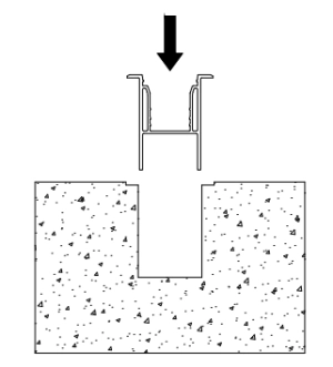  2. Presione el perfil AL en la ranura
